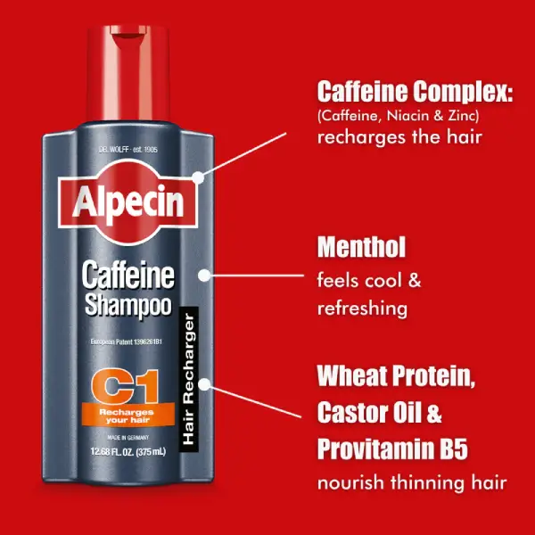خرید شامپو ضد ریزش آلپسین 375 میل Caffeine C1
