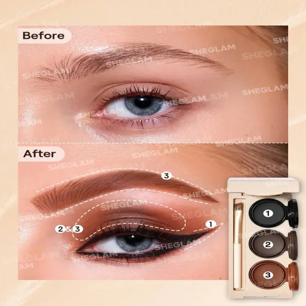 قیمت کیت ژل خط چشم و ابرو سه رنگ شیگلم