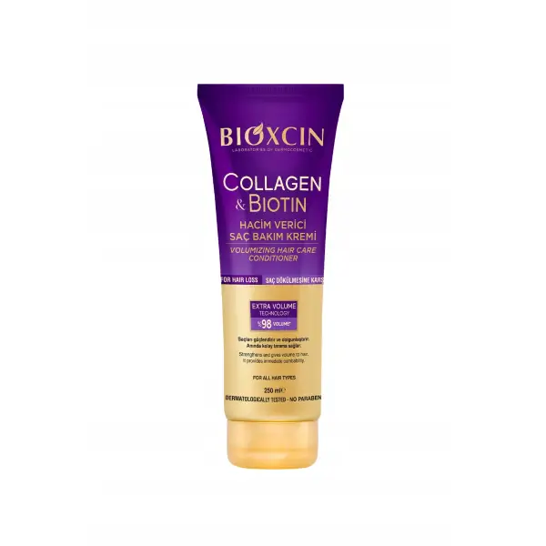 ماسک موی بیوکسین BIOXCIN مدل Collagen and Biotin حجم دهنده مو حجم 250 میل