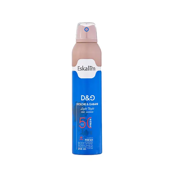اسپری خوشبوکننده بدن زنانه اسکالیم مدل D&G LIGHT BLUE INTENSE
