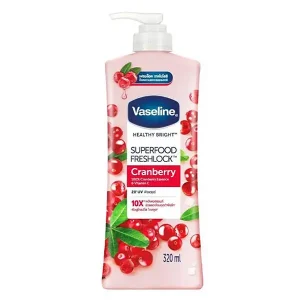لوسیون بدن زغال‌اخته و ویتامین C وازلین aseline Superfood Freshlock Cranberry & Vitamin C 320ml)