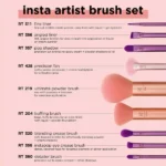 خرید ست براش ۹ تکه صورت گونه و چشم ریل تکنیک مدل Insta Artist