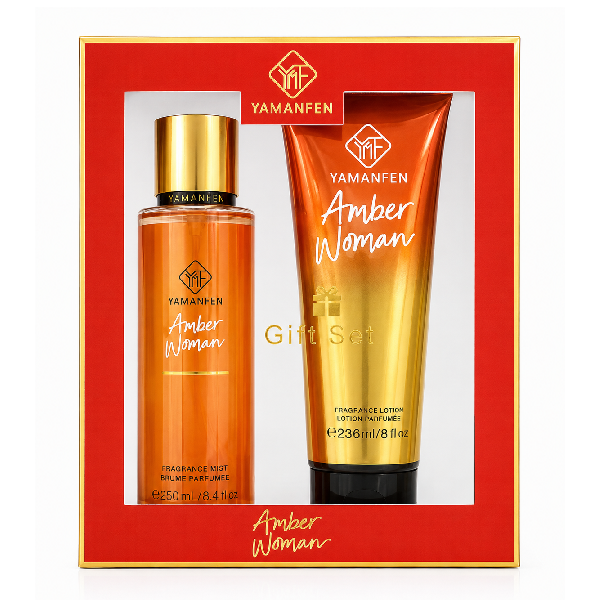 ست هدیه بادی اسپلش و لوسیون بدن یامانفن مدل Amber Woman