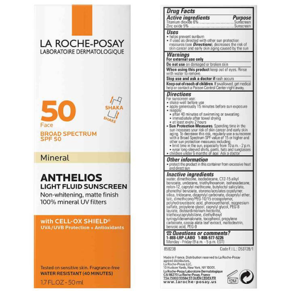 قیمت ضدآفتاب مینرال زینک اکساید آنتلیوس SPF50 لاروش پوزای