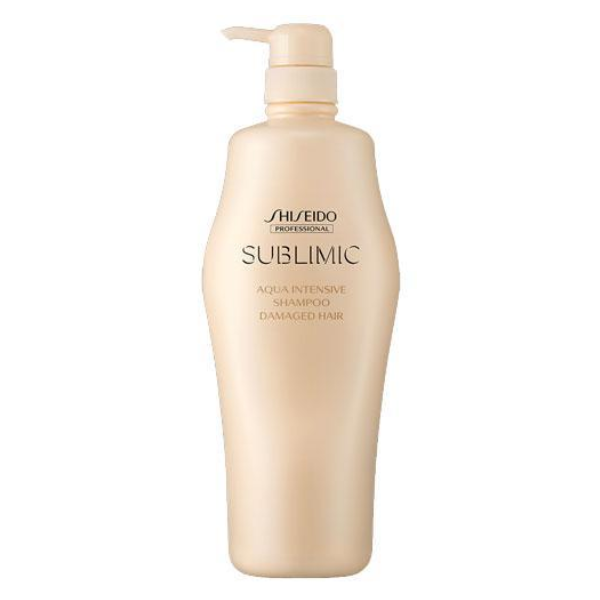 شامپو شیسیدو مدل Sublimic Aqua Intensive مخصوص موهای آسیب‌دیده و کم‌آب حجم 1000 میلی‌لیتر
