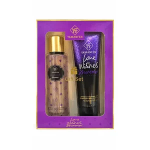 ست هدیه بادی میست اکلیلی و لوسیون بدن یامانفن مدل Love Wishes Shimmer