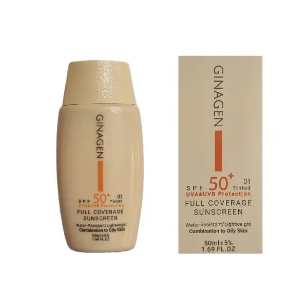 کرم ضد آفتاب SPF 50 ژیناژن مخصوص پوست چرب و مختلط رنگی 01