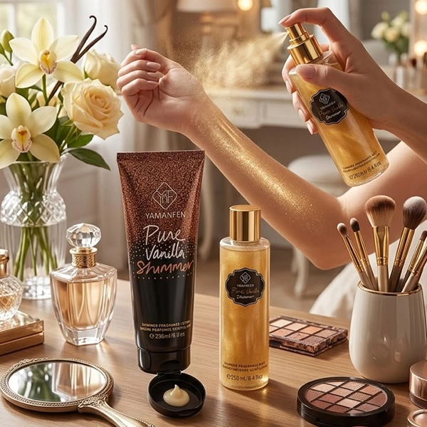 قیمت ست هدیه بادی میست شاین‌دار و لوسیون بدن یامانفن مدل Pure Vanilla Shimmer
