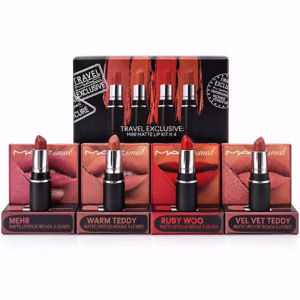 ست رژ لب ۴ عددی مینی مک MAC Mini Lipstick Set